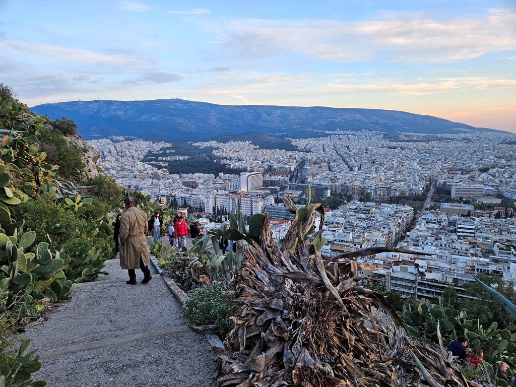 hiking up to Lycabettus Hill